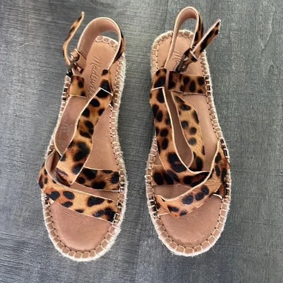 Madewell The Malia Espadrille Leopard Sandal NEW - Picture 3 of 7
